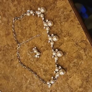 Faux pearl and Rhinestone set